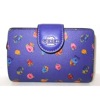 พร้อมส่ง COACH C9934 กระเป๋าตังค์ใบกลาง Purple Multi ของแท้ 100%