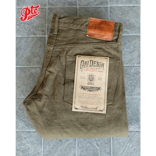 กางเกงยีนส์ ONI DENIM ONI-612-OLOL 12OZ OLIVE WARP AND WEFT