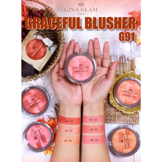 ⚡FLASH SALE⚡♡พร้อมส่งGina Glam Graceful Blusher G91 จีน่า เกลม ปัดแก้ม เกรสฟูล บลัชเชอ