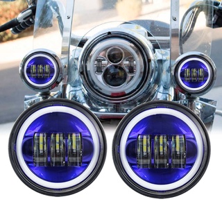 4.5&amp;quot; Led Fog Light Motorcycler Auxillary Lamp with DRL Halo Ring for Street Glide Electra Glide Classic FLHTC