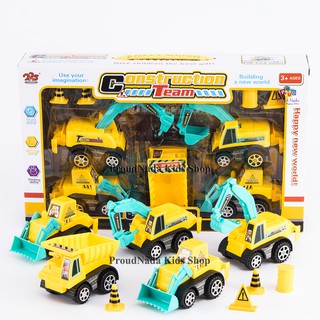 ProudNada Toys ของเล่นเด็กรถก่อสร้าง 5 คัน CHONGYUANTOYS CONSTRUCTION TEAM NO.225-8845