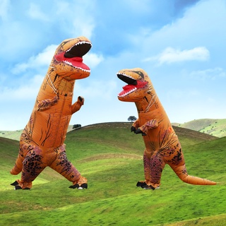 เครื่องแต่งกายคอสเพลย์ไดโนเสาร์ T REX แบบเป่าลม สําหรับผู้ใหญ่ และเด็ก เหมาะกับงานปาร์ตี้ฮาโลวีน