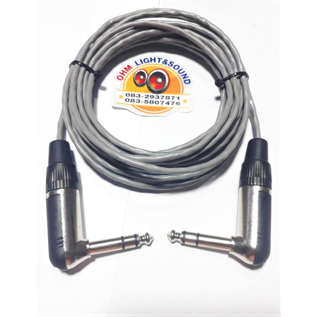 สายสัญญาณ TRSงอ to TRSงอ 1/4 3 mm ยี่ห้อLIDGE สายชีสด์อย่างดี เครื่องเสียง แจ็ค กีต้าร์ ไมค์ เสียง