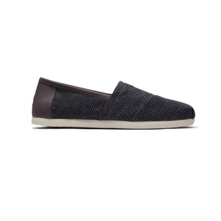 TOMS รองเท้าลำลองผู้ชาย แบบสลิปออน (Slip on) รุ่น Alpargata Seasonal Charcoal Herringbone รองเท้าลิขสิทธิ์แท้