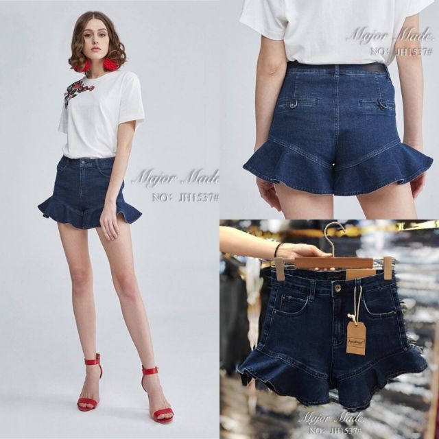 JH1537#ยีนส์ขาระบายมีS-XL