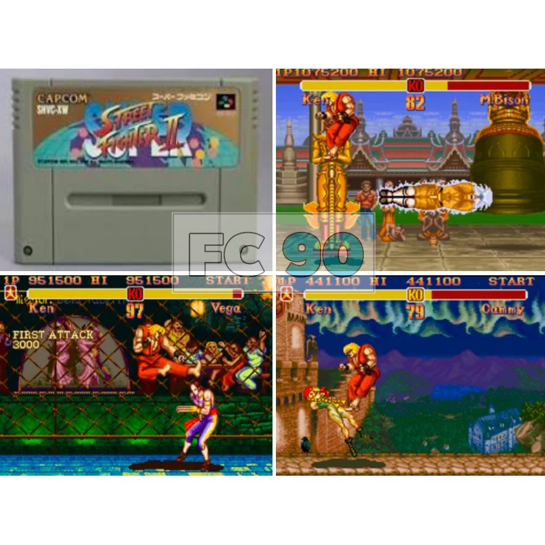 ตลับเกมซุปเปอร์สตรีทไฟเตอร์2  Super Street Fighter II The New Challengers [SFC] ตลับแท้ ญี่ปุ่น มือสอง สภาพดี ไม่มีกล่อง