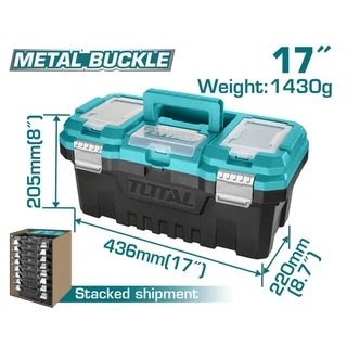 Total กล่องเครื่องมือช่าง ขนาด 14" /17"/20" ( Plastic Tools Box ) รุ่น ตัวล็อคพลาสติก / ตัวล็อคเหล็ก