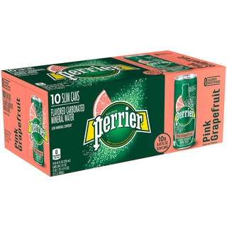 🌟พร้อมส่ง🌟Perrier Pink Grapefruit Can 250ml. 10 กระป๋อง / เปอริเอ้น้ำแร่ธรรมชาติชนิดมีฟองแบบกระป๋อง 250 มล