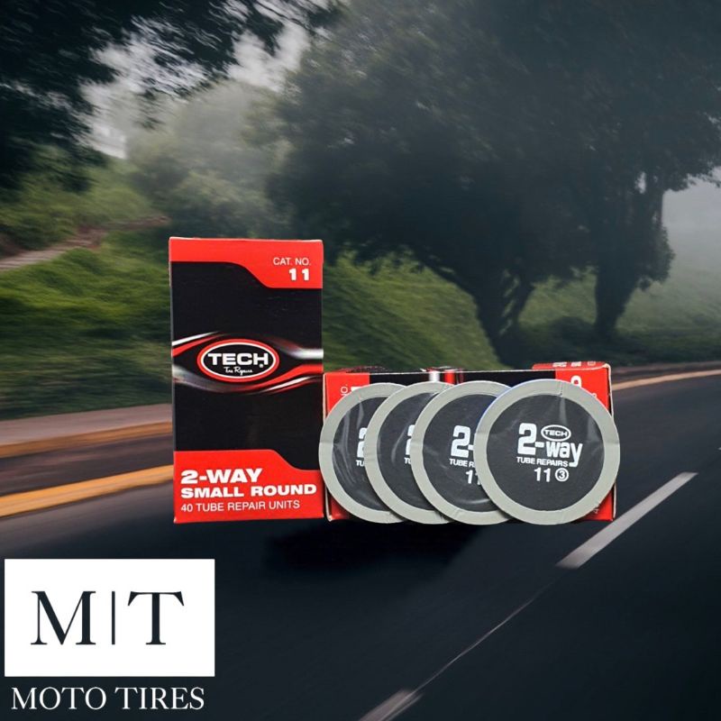 TECH​ แผ่นปะยางกลม​ และ วงรี สำหรับยางนอกและยางใน​ #​9 #16 #17 #18 Round​ ​2-Way Tube Repairs