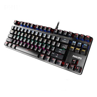 คีย์บอร์ดเกมมิ่ง Philips SPK8901 Blue Switch Alloy Panel 84Key Professional Gaming RGB Mechanical Keyboard (รับประกันสินค้า 2 ปี)