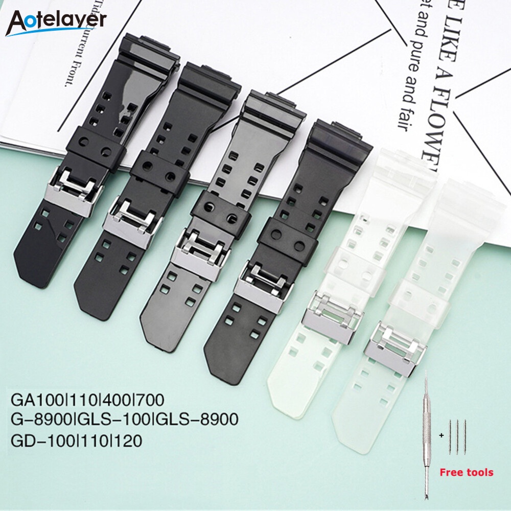 Aotelayer สายนาฬิกาข้อมือยาง แบบเปลี่ยน สําหรับ Casio G-Shock GA-100 110 120 150 400 700 GD-100 110 120 GW-8900 GLS-100 16 มม.