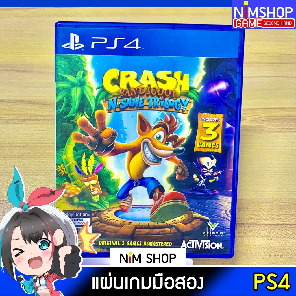 (มือ2) PS4 : Crash Bandicoot n' Sane Trilogy แผ่นเกม มือสอง สภาพดี