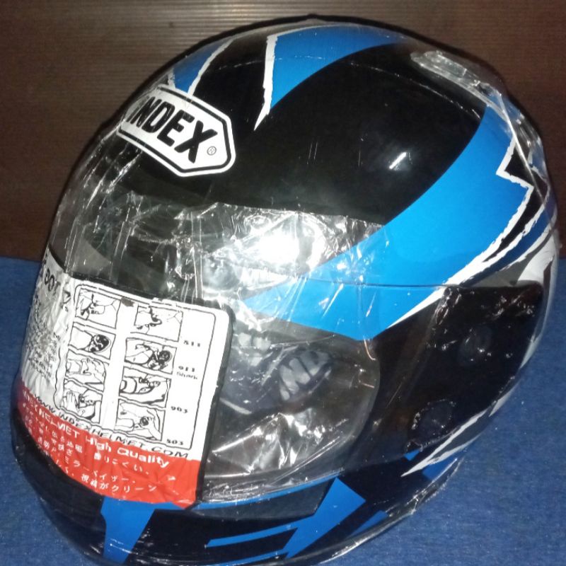 หมวกกันน็อค ทรงเต็มใบ Index 811 Helmet ลายสีฟ้า