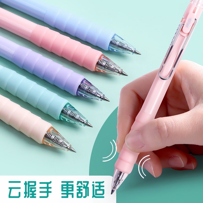M&G J7001 ปากกาลบได้สีพาสเทล ยางจับนุ่มมาก หมึกน้ำเงิน 0.5 มม.