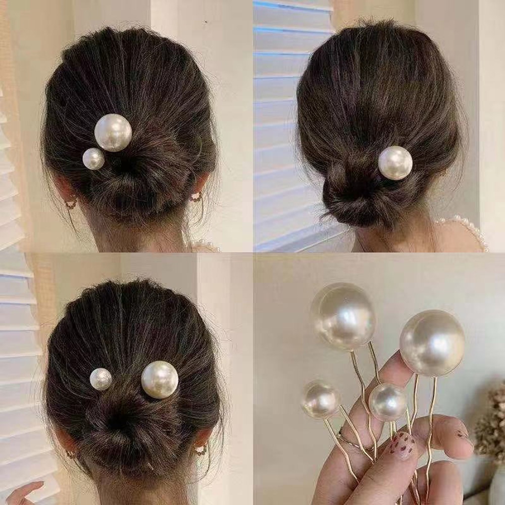 กิ๊บติดผม รูปตัว U ประดับไข่มุก สไตล์มินิมอล แฟชั่นสําหรับผู้หญิง