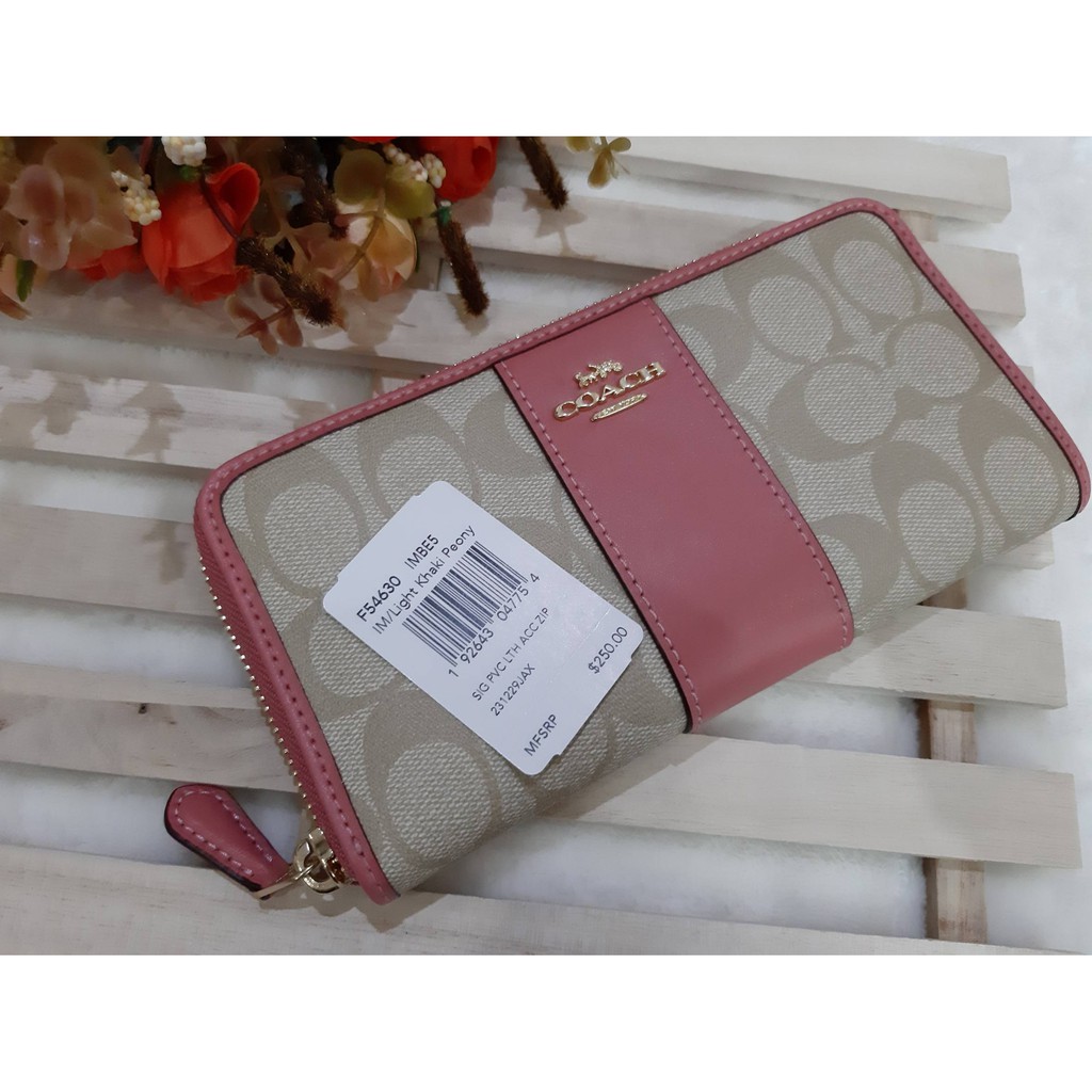 กระเป๋าสตางค์ COACH แท้ สีชมพู F54630