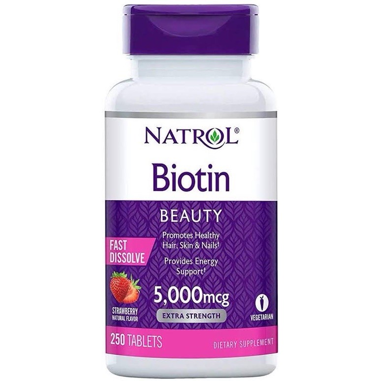 ✅พร้อมส่งในไทย!!!Natrol Biotin Beauty 5000mcg 250 Tablets