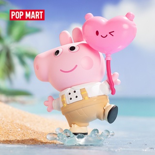 Popmart ตุ๊กตาฟิกเกอร์ Peppa Pig ของเล่นสําหรับเด็ก