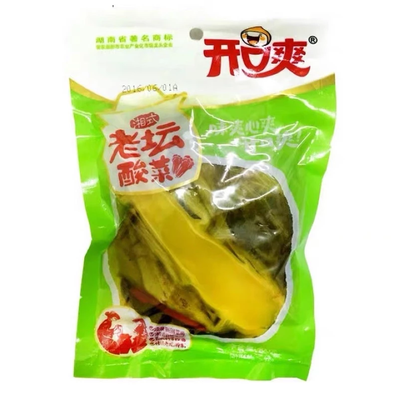 ผักกาดดองเปรี้ยว(开口爽鱼酸菜)400g เหมาะสำหรับปรุงอาหารได้หลากหลายเมนู ผ่านการล้างอย่างสะอาด รสชาติเปรี้ยวกลมกล่อม