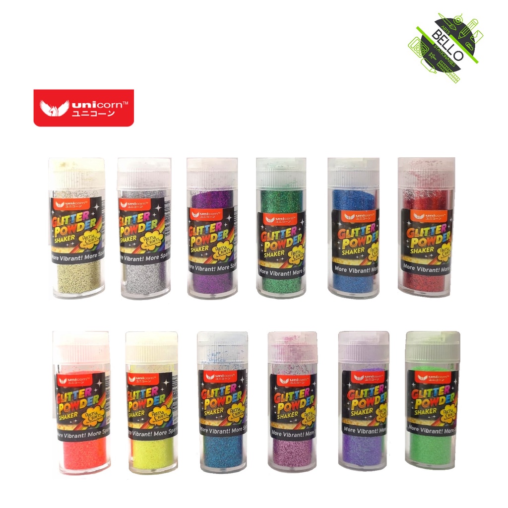 Unicorn Glitter Powder Shaker Art and Craft 12 สี