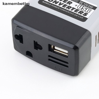 Kamembetbg อะแดปเตอร์แปลงอินเวอร์เตอร์ DC 12V 24V เป็น AC 220V ที่ชาร์จ USB สําหรับรถยนต์