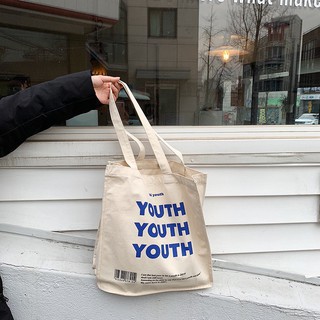 พร้อมส่ง! กระเป๋าผ้าเกาหลี Youth tote T031