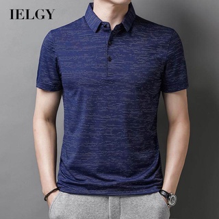 Ielgy เสื้อโปโลแขนสั้น คอปก แบบบาง สําหรับผู้ชาย