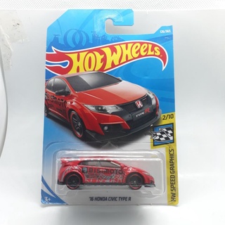 รถเหล็ก Hotwheels 16 HONDA CIVIC TYPE R สีแดง (ib23#Ib32)