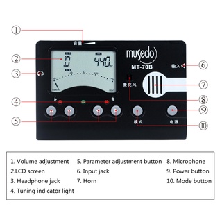 Pcf* Guzheng Tuner 3 in 1 เครื่องกําเนิดเสียงดิจิทัล หน้าจอ LCD ขนาดเล็ก