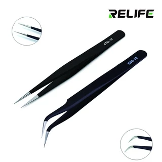 แหนบ สแตนเลสสตีล (ป้องกันไฟฟ้าสถิต) Tweezer ESD-12 ปลายหัวแหลม ตรง / ESD-15 ปลายหัวแหลม โค้ง รายละเอียด
