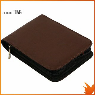 Fountain Pen Roller Brown Leather Binder Case Holder Stationery for 12 Pens