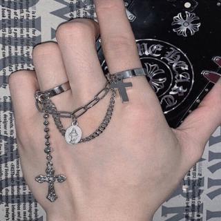 Cross Ring Hip Hop Two Finger Chain Harajuku Tide Personality