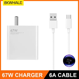 Bkwhale อะแดปเตอร์ชาร์จเร็ว USB Type C 6A 65W 66W 67W สําหรับ Xiaomi 12 10 Redmi Note 10 11 Pro Huawei OPPO