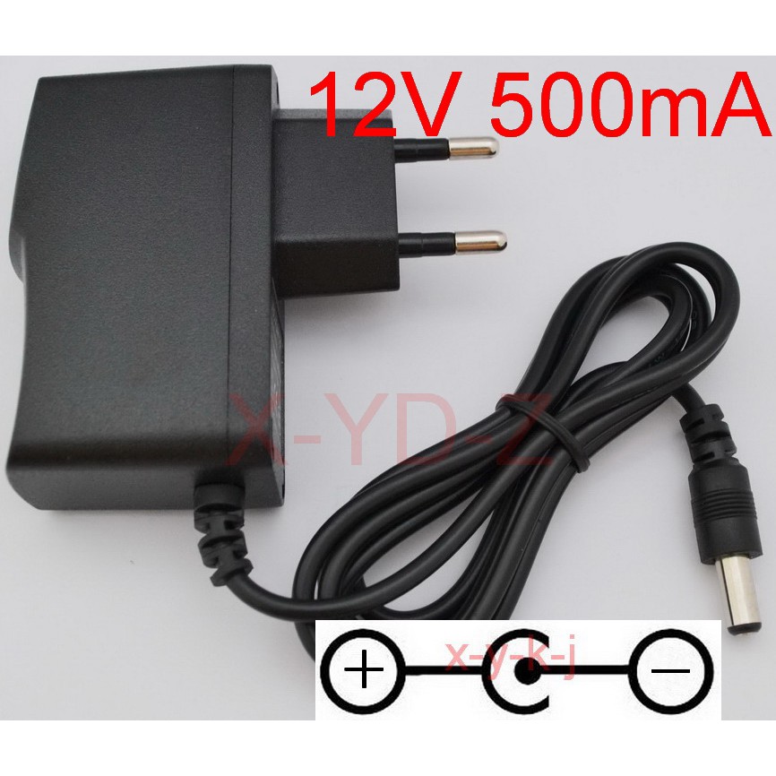 0.5A 12V 500mA AC/DC Switching Power Supply อะแดปเตอร์ Reverse Polarity Negative ภายใน EU ปลั๊ก 5.5 