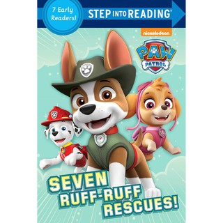 Seven Ruff-Ruff Rescues! (Step into Reading, level 2: Paw Patrol) [Paperback]หนังสือภาษาอังกฤษ พร้อมส่ง