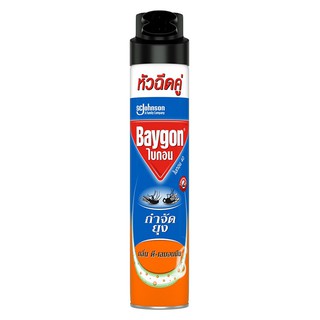 🔥HOT🔥 ไบกอน สเปรย์กำจัดยุง กลิ่นดี-เลมอนนีน 600 มล. BAYGON Double Nozzle Mosquito Killer Spray D-Limonene Scent 600 ml.