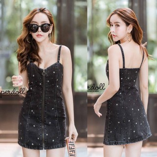 Paperdoll มินิเดรสยีนผ้ายีนแท้  เสื้อผ้าแฟชั่นผู้หญิง ทันสมัย คุณภาพดี