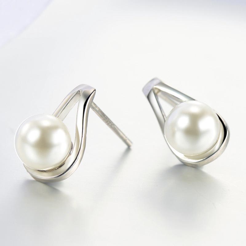 ต่างหูมุกแท้ Silver S925 ต่างหูข้อมือผู้หญิง WE53R Earrings Silver