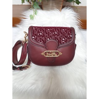 F38111 COACH ELLE SADDLE BAG WITH CHAIN PRINT    ขนาด 6.75" (L) x 8.25" (H) x 2.75" (W)