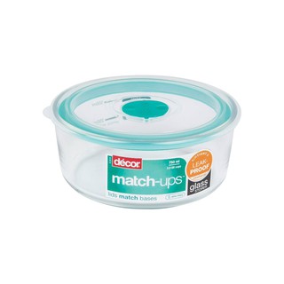 กล่องถนอมอาหาร Match-ups gls rnd 750ml realseal clear/teal