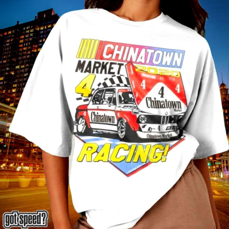 Nacar Racing Chinatown Market 4 เสื้อยืดย้อนยุค/เสื้อยืด Nascar Chinatown Market 4 Racing Retro Unis