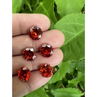 cz orange  9.00mm cubic zirconia 1 pieces