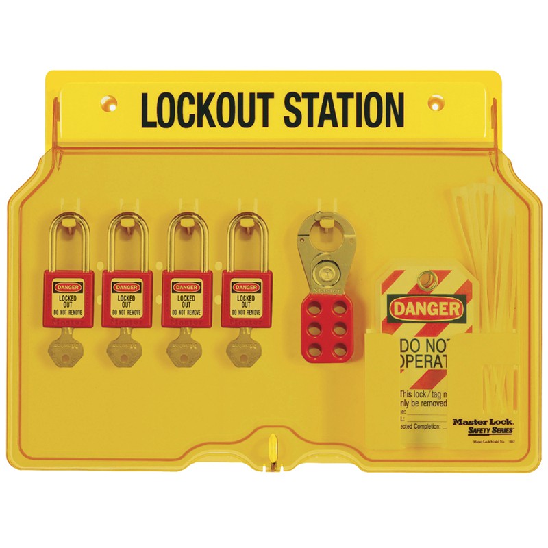 Padlock Station lockout สถานีเก็บอุปกรณ์พร้อมแม่กุญแจ Master Lock