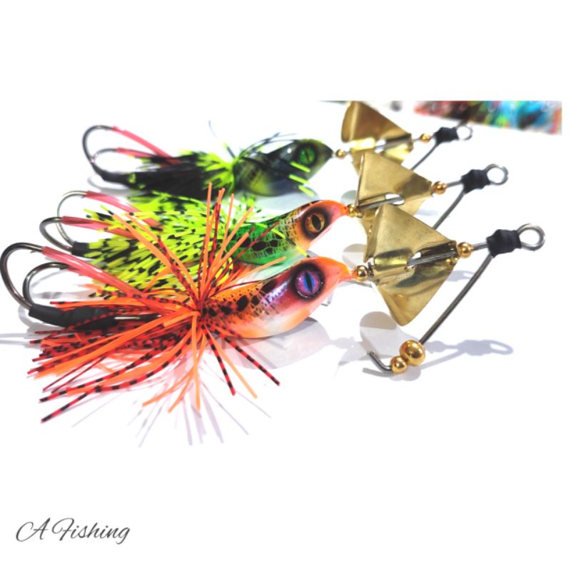 SLASH BAIT BRASS BELL RZL LURE I CASTING BAIT สําหรับปลางูและโทแมนตะขอคู่