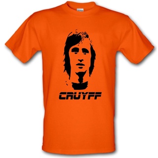 เสื้อยืดผ้าฝ้ายพิมพ์ลายขายดี  มาใหม่ เสื้อยืด ผ้าฝ้าย พิมพ์ลายโลโก้ Johan Cruyff Dutch Footballer Legend สไตล์เรโทร