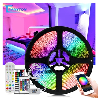 สายไฟนีออน Rgb Led Strip 5050 ยาว 5 ม. 10 ม. 15 ม. 20 ม. ควบคุมด้วย Wifi  พร้อมอะแดปเตอร์ 12v