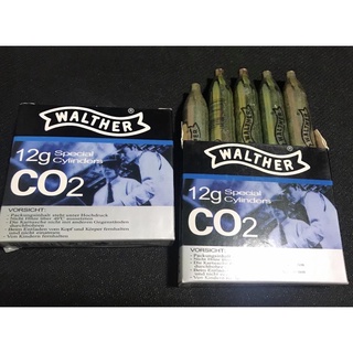 Walther Co2 12g จำนวน 1 กล่อง มี 5 หลอด (กล่องฟ้า)  155฿