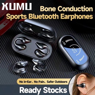 Xumu Bone Conduction TWS หูฟังบลูทูธไร้สาย HiFi สเตอริโอ ไมค์ HD โทร สัมผัส กีฬา หูฟังจอแสดงผล LED พร้อมกล่องชาร์จ สําหรับ ios Android