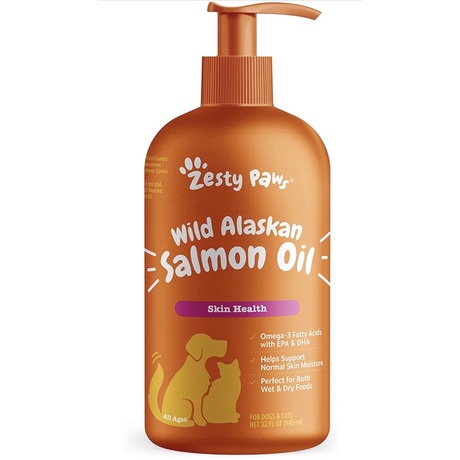🇺🇸พร้อมส่ง🇺🇸น้ำมันปลาแซลม่อนเกรดพรีเมี่ยมขวดใหญ่🐟Zesty Paws Pure Wild Alaskan Salmon Oil for Dogs an