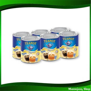 ครีมเทียมข้นหวาน 380 กรัม (6กระป๋อง) ทีพอท Teapot Sweetened Condensed Non Dairy Creamer ครีมเทียม ครีมเทียมข้น ครีม คลีม